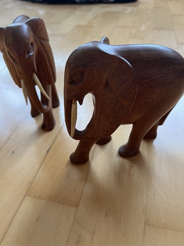 Pair wooden carved - pair,