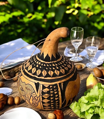 Folk art jungle animals carved - folk,