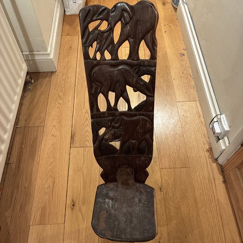 African carved wooden seat - african,
