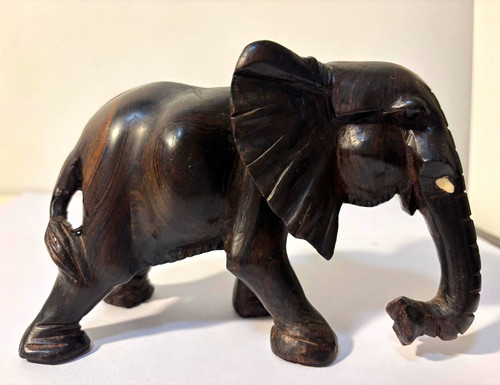 Vintage hand carved ebony - hand-carved, wood