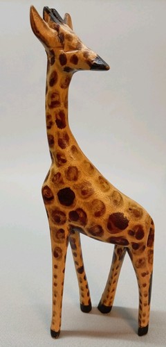 Hand carved wooden giraffe - wooden,