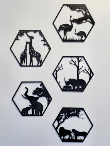 African safari silhouette - african,