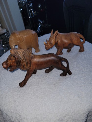 Wood carved african - wood, animals