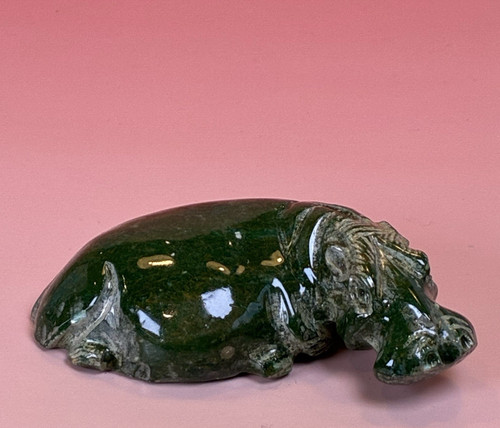 Carved green stone - carved,