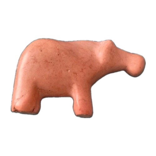Vintage pink soapstone hippo - vintage,