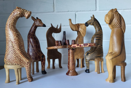 Set six large - of, carved