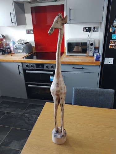 Large hand carved - hand-carved, wooden