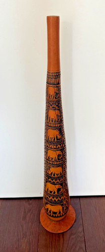 Big hand carved african gourd - hand,