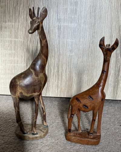 Pair vintage hand carved - pair,