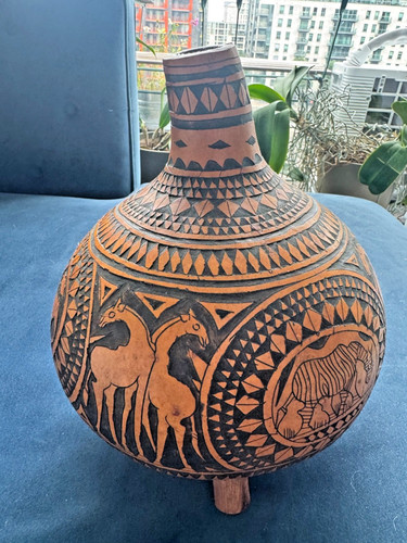 Hand carved african - african, vase