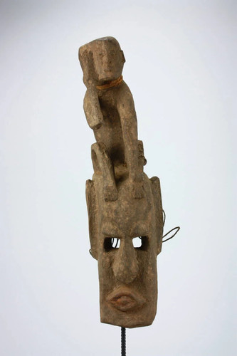 Dogon mask with animal figure - mask,