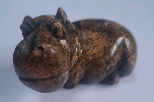 Vintage soapstone hippopotamus