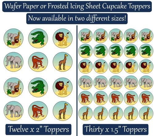 African animals cupcake - african,