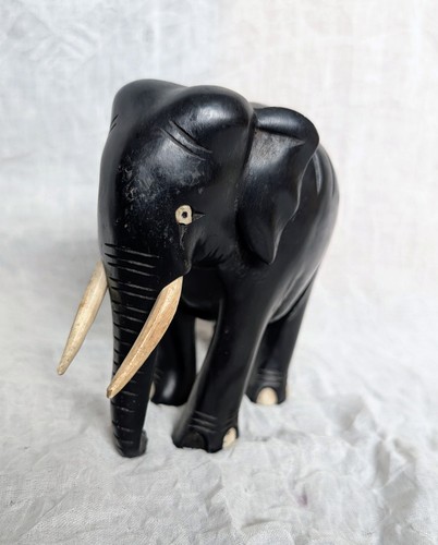 Vintage black ebony wooden - vintage,