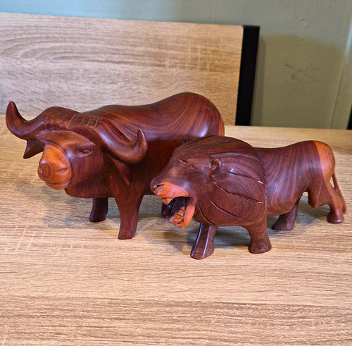 Pair vintage hand carved - pair, hand-carved