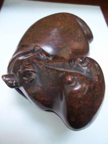 Vintage soapstone hippopotamus
