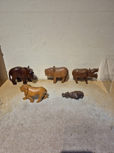 Carved wooden animals - carved,