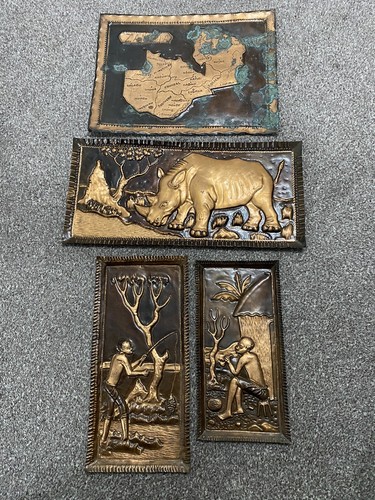 African embossed figures - embossed,