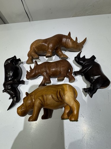 Vintage rhino hippo - rhino&hippo, sculpture