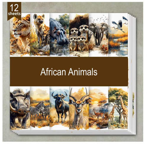 African animals craft paper - -,