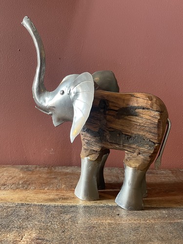 Vintage wooden elephant - vintage,