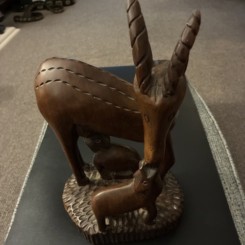 African carved wooden gazelle - african,