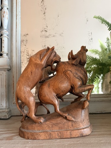 Vintage hand carved wooden - hand-carved,