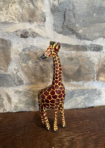 African carved giraffe - african,