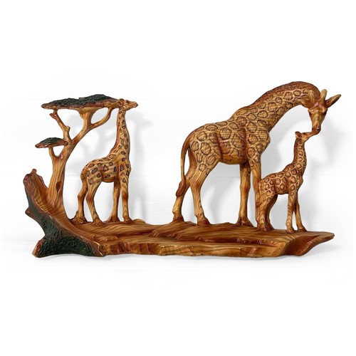 Giraffe family ornament wooden - giraffe,