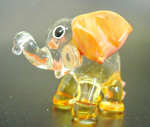 Blown glass elephant figurine - elephant,