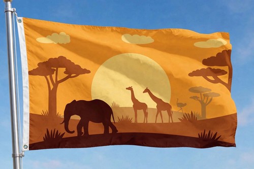 African animals silhouette 5x3 - silhouette,